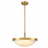 Mid Century Gold Pendant Light with Frosted Glass Shade